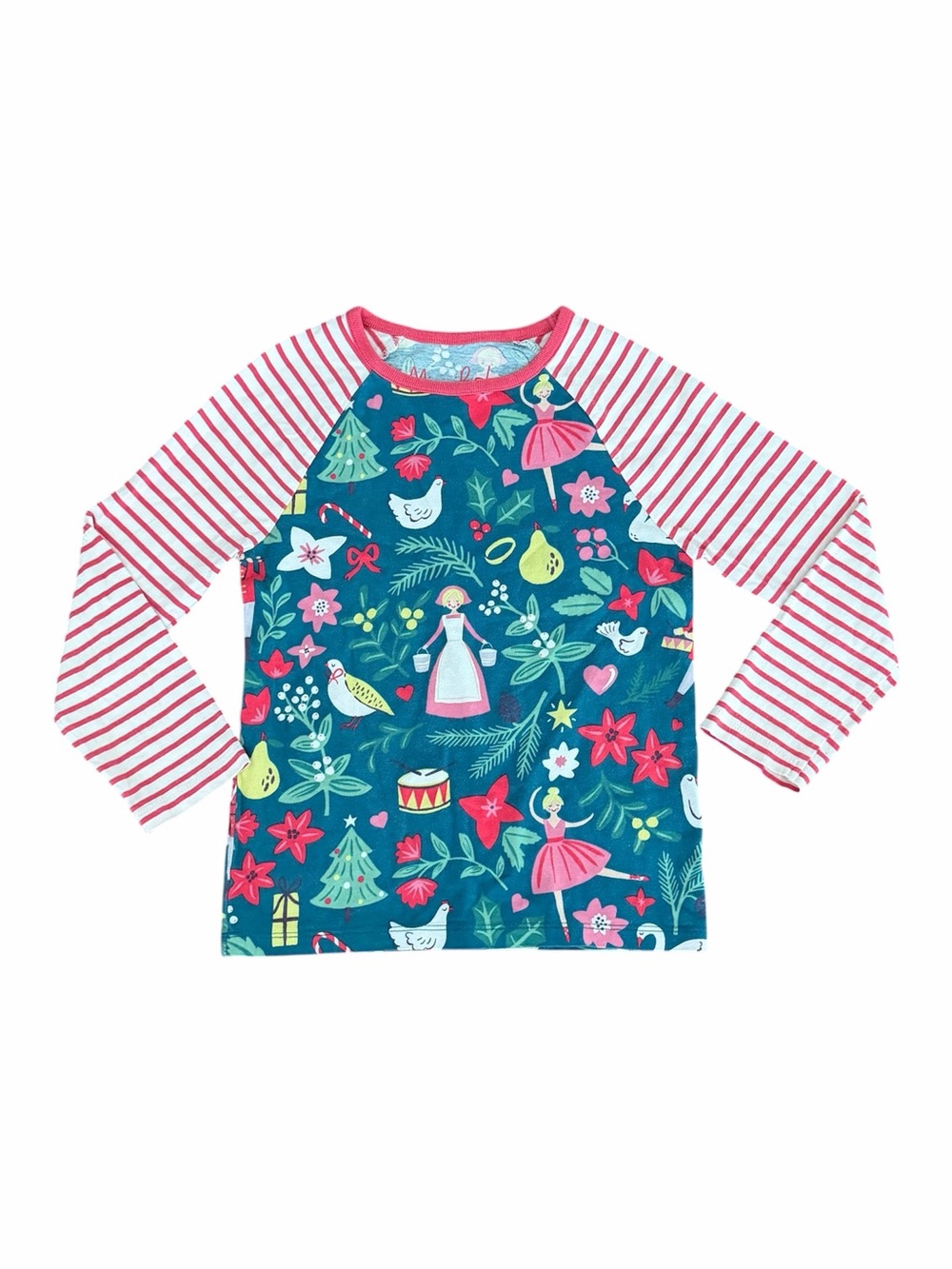 Mini Boden (6|7y) Holiday Print Raglan Tee